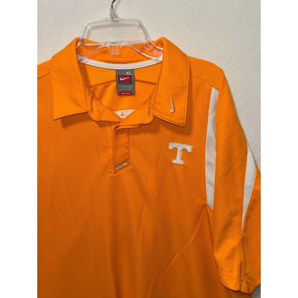 Nike Vintage Tennessee‎ Volunteers Polo Shirt Mens XL Orange White Nike FIT DRY